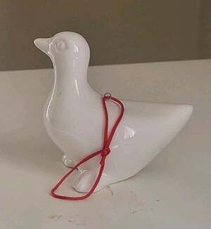 Vintage Dept 56 Ceramic Christmas Goose Ornament Figurine